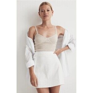 Madewell - NWT Denim High-Waist Straight Mini Skirt in Tile White Sz 24